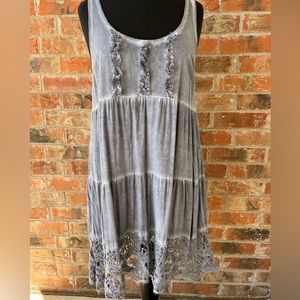 Vintage Havana Lace Chambray Dress